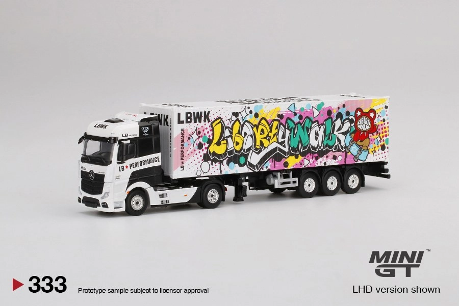 Mini GT Mercedes Benz Actros W740 Ft Container LBWK Kuma Graffiti