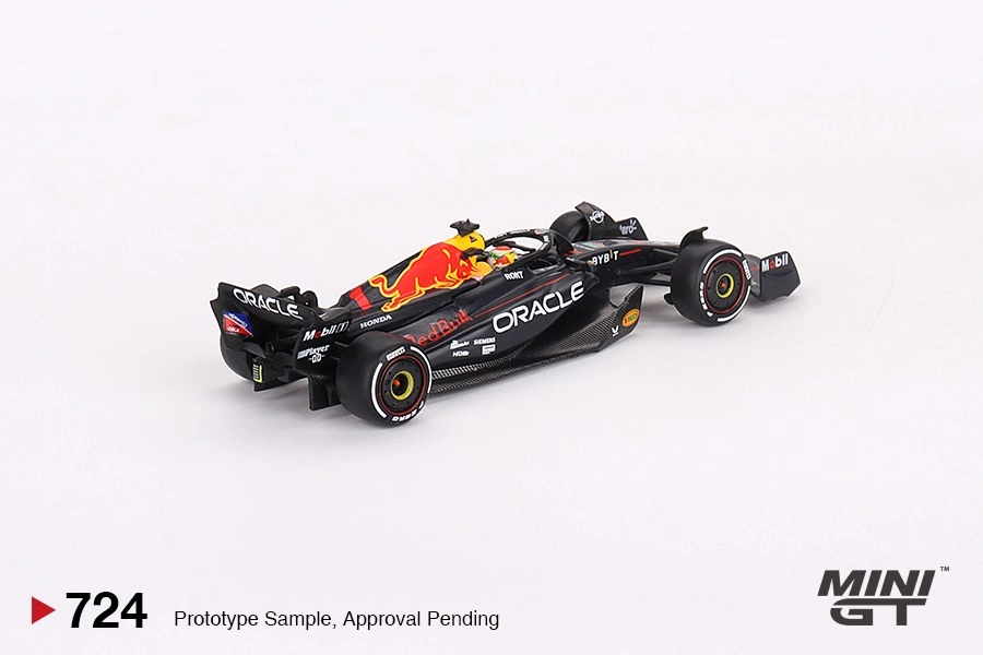 Mini GT Oracle Red Bull Racing RB19 #1  Max Verstappen  2023 F1  2023 Bahrain GP Winner MGT00724
