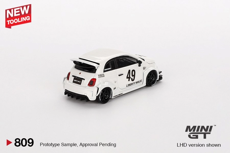 Mini GT LB-WORKS x Abas Works ABARTH 595 Gara White