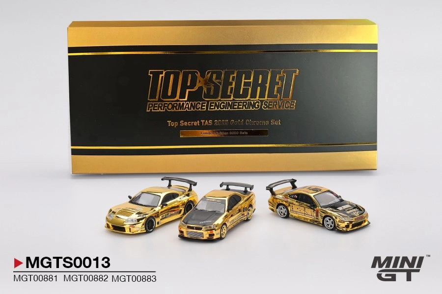 MINIGT Top Secret TAS 2025 Gold Chrome Set MGTS0013