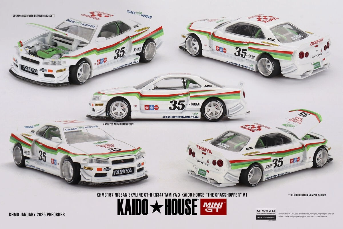 Kaido House Nissan Skyline GT-R (R34) TAMIYA x KAIDO HOUSE ’’The GRASSHOPPER’’ V1 KHMG167