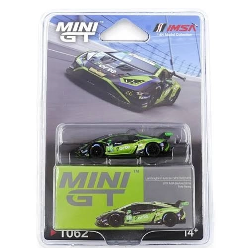 Mini GT Lamborghini Huracán GT3 EVO2 #78 Forte Racing 2024 IMSA Daytona 24 Hrs Blister MGT01062