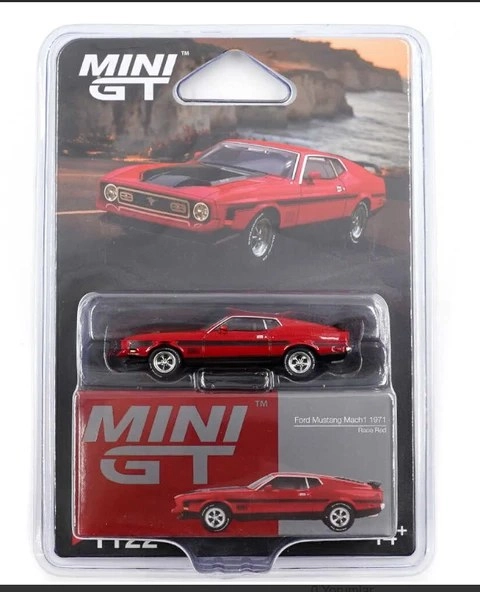 Mini GT Ford Mustang Mach1 1971 Race Red Blister