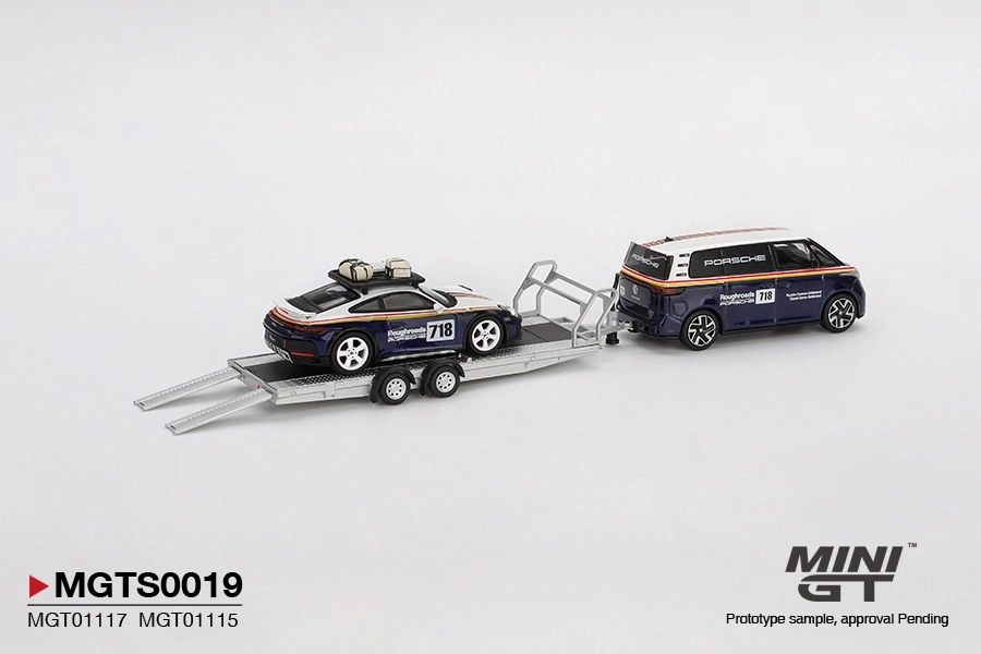 Mini GT Porsche 911 Dakar #718 / Volkswagen ID. Buzz Porsche Centrum Gelderland Roughroads Set MGTS0019