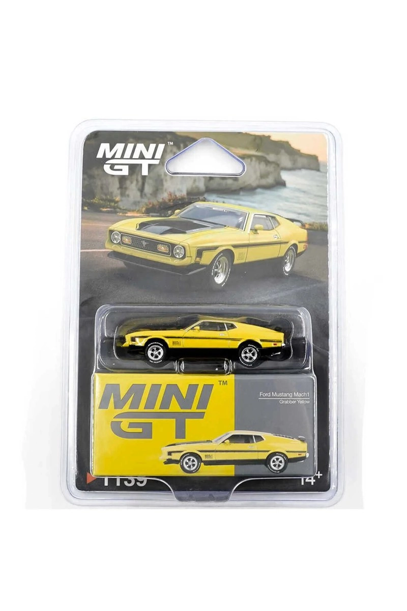 Mini GT Ford Mustang Mach1 Grabber Yellow Blister