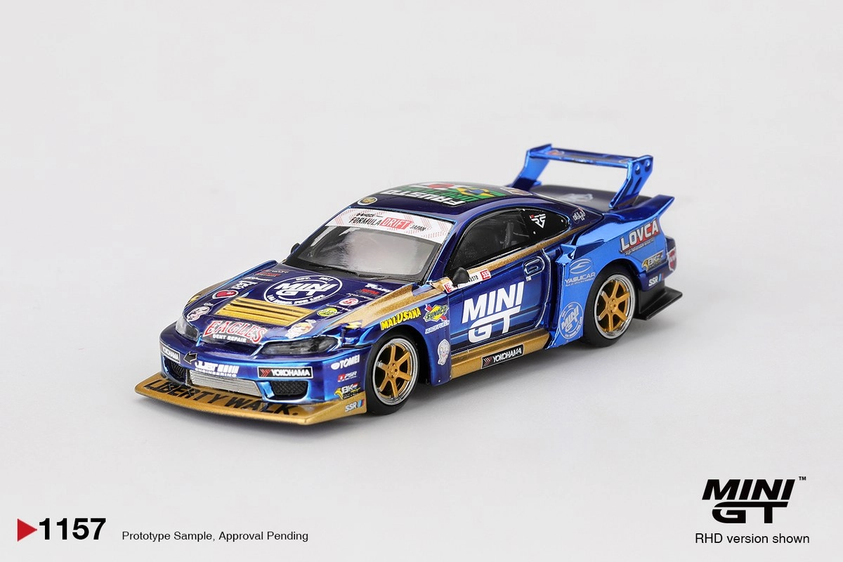 Mini GT Nissan Silvia (S15) LB-Super Silhouette #555 Team MINI GT Liberty Walk 2025 Formula Drift