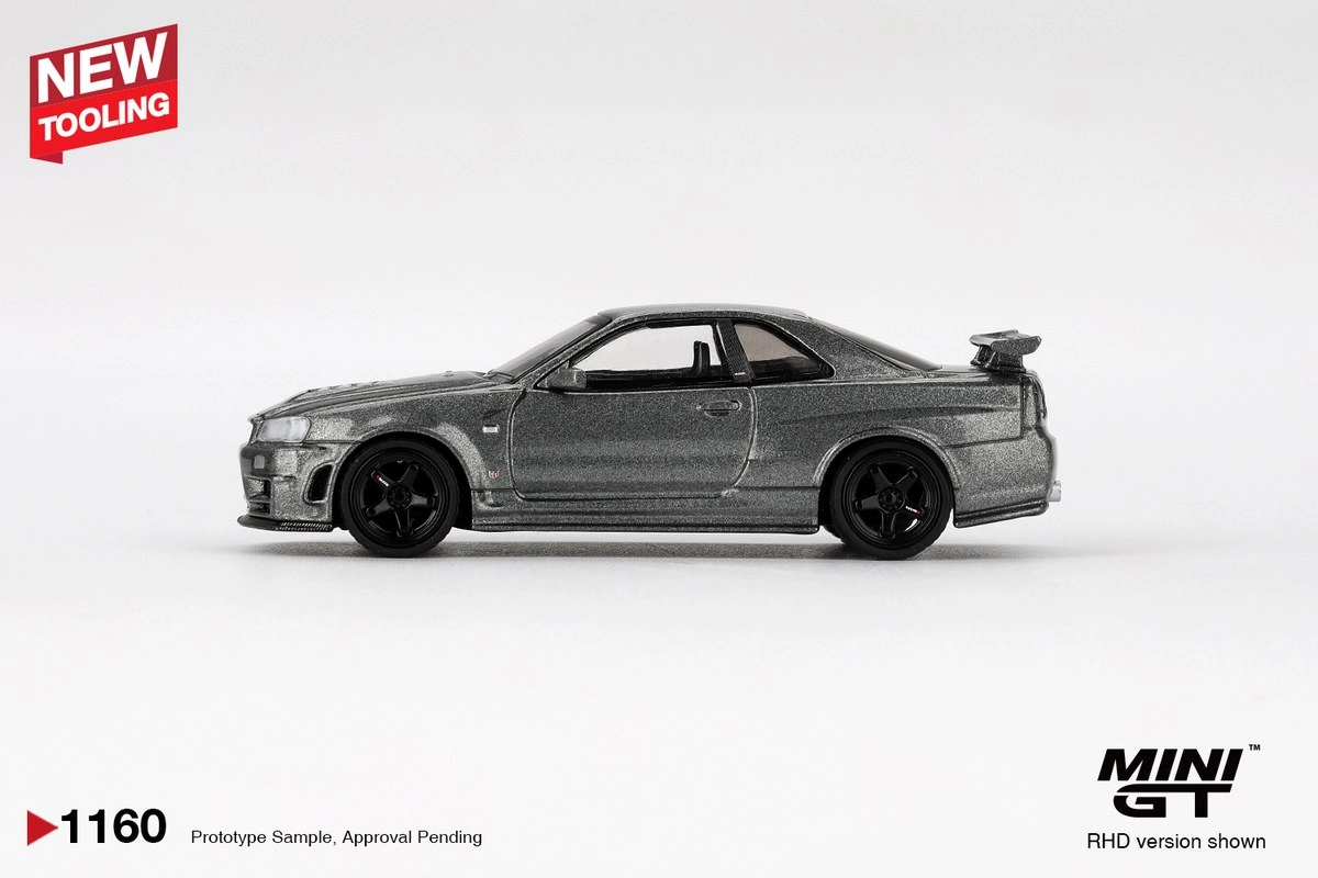 Mini GT Nissan Skyline GT-R Dark Metal Gray (NISMO BNR34 CRS Version)