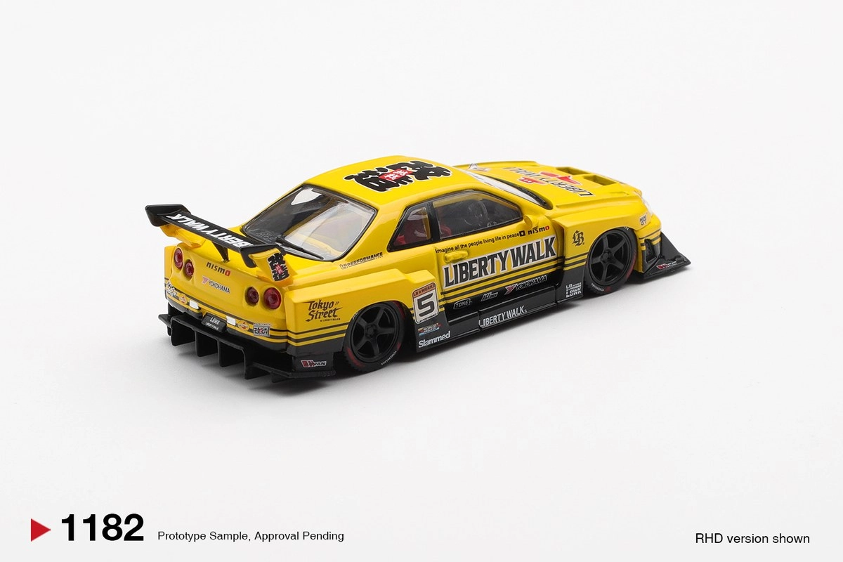 Mini GT Nissan LB-ER34 Super Silhouette SKYLINE Sport Yellow