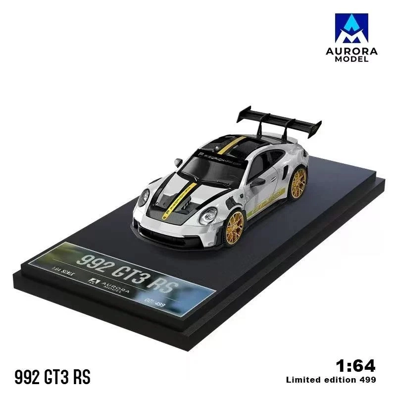 TimeMicro Aurora Model 1:64 Porsche 992 GT3 RS Altin & Beyaz