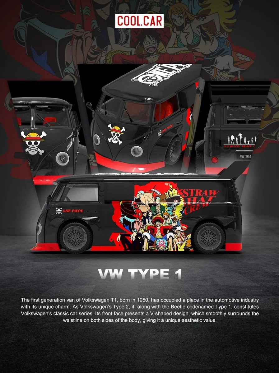 Cool Car Volkswagen T1 Pickup One Piece Black