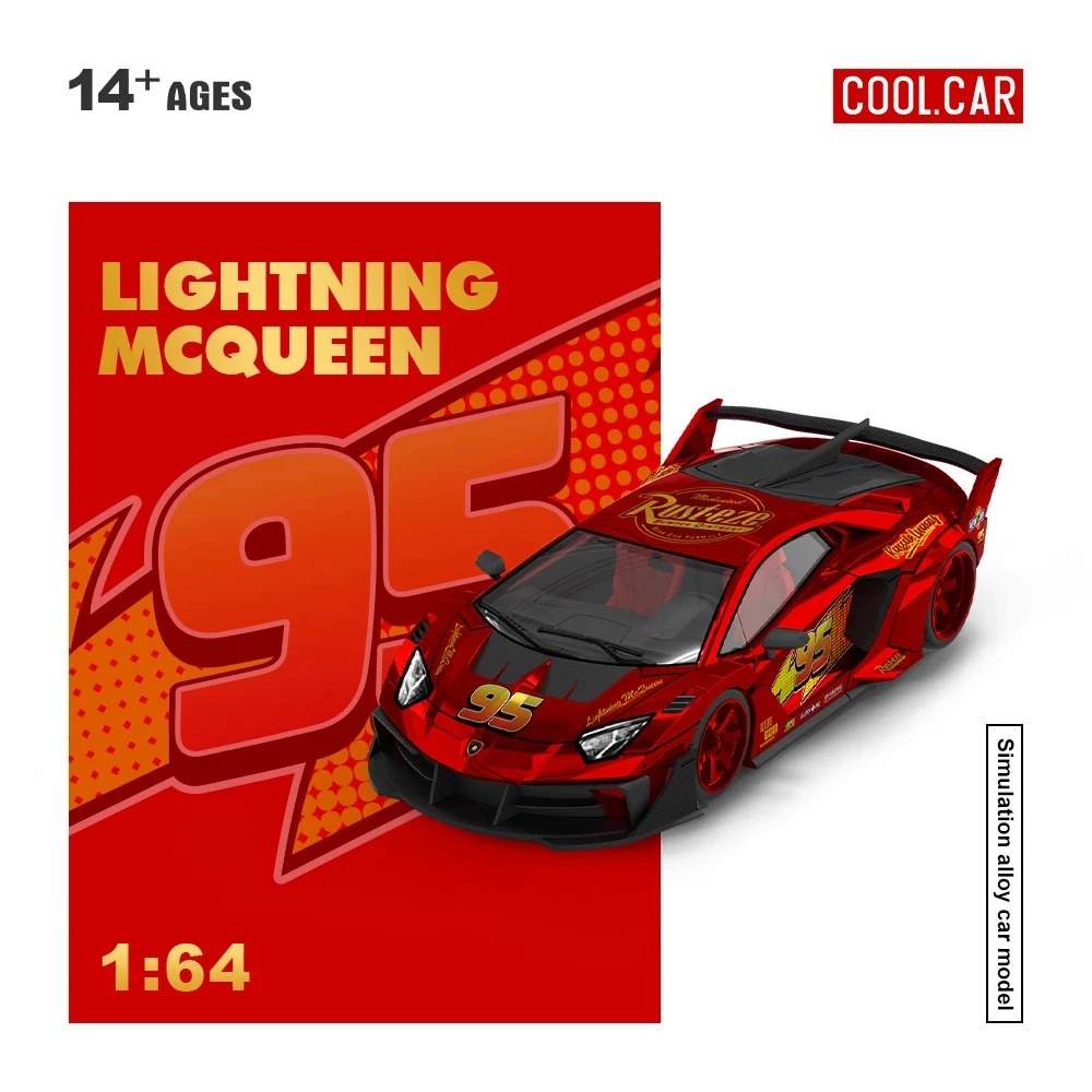 Cool Car Lamborghini Aventador GTEVO Lighting Mcqueen Metallic red