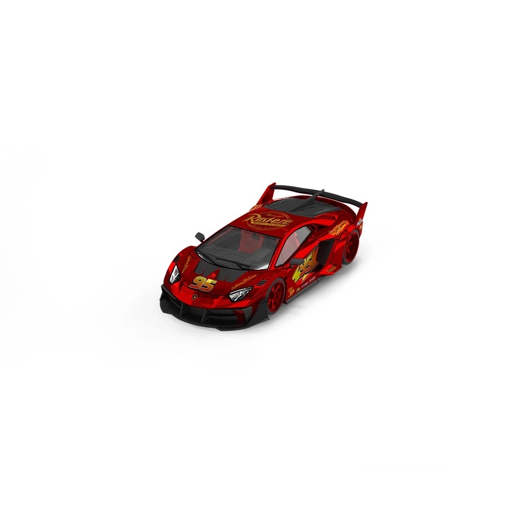 Cool Car Lamborghini Aventador GTEVO Lighting Mcqueen Metallic red