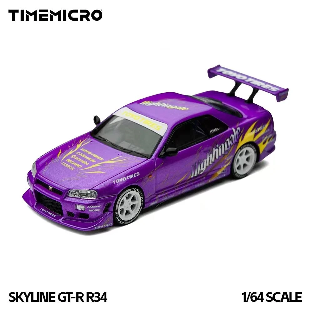 TimeMicro Nissan Skyline GT-R R34 ’’drifting Flames’’ Purple
