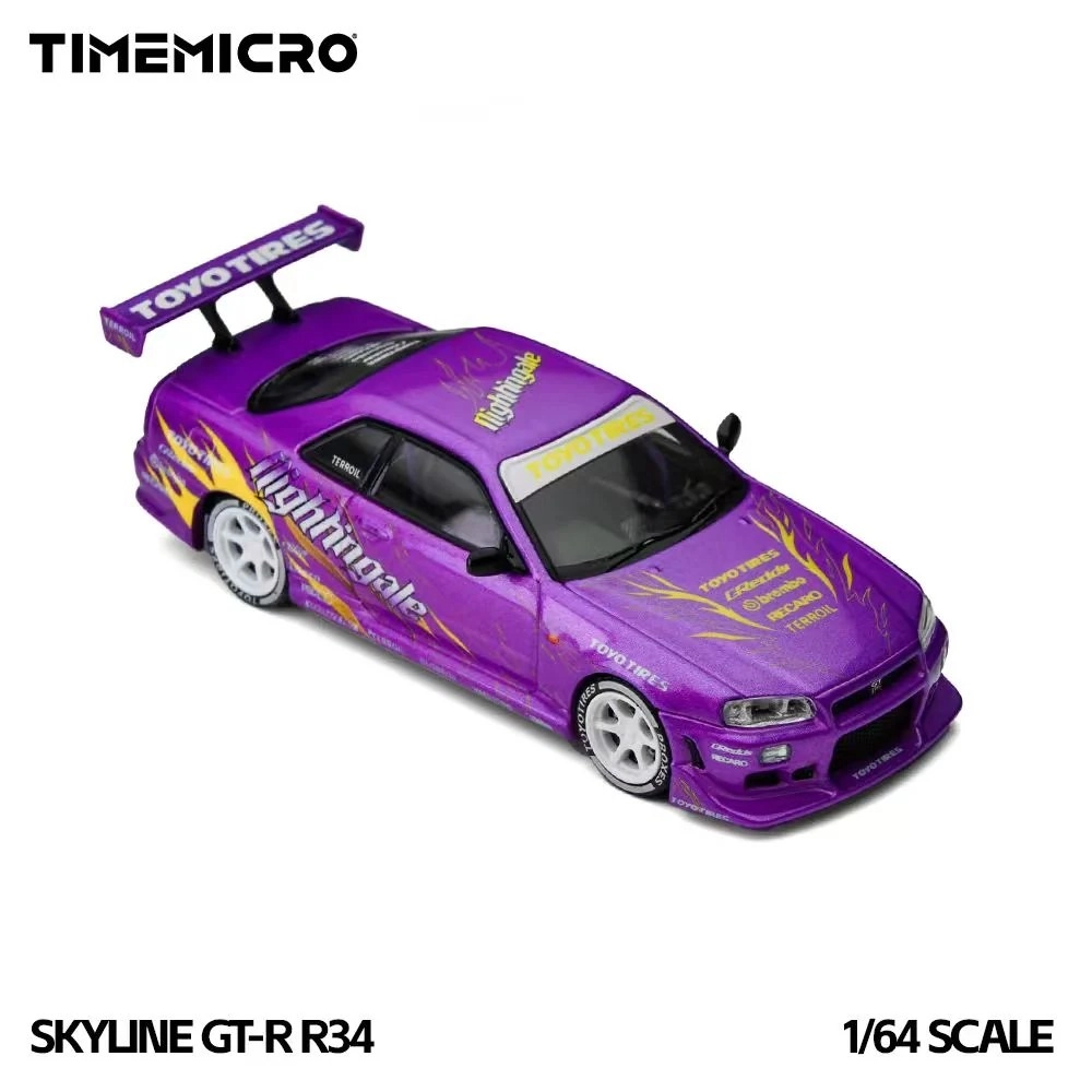 TimeMicro Nissan Skyline GT-R R34 ’’drifting Flames’’ Purple