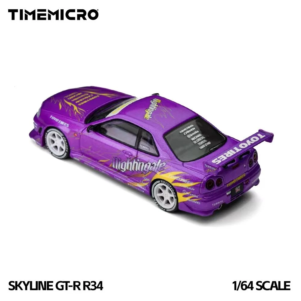 TimeMicro Nissan Skyline GT-R R34 ’’drifting Flames’’ Purple
