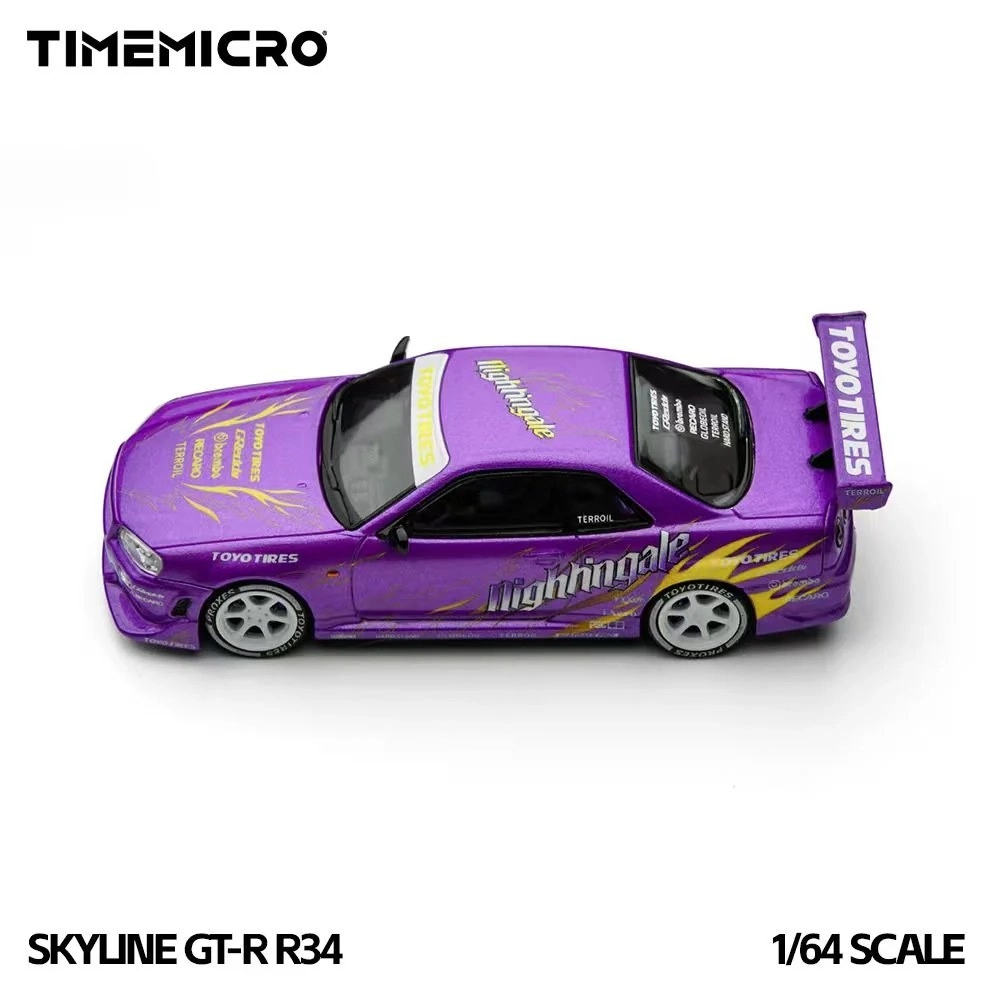 TimeMicro Nissan Skyline GT-R R34 ’’drifting Flames’’ Purple
