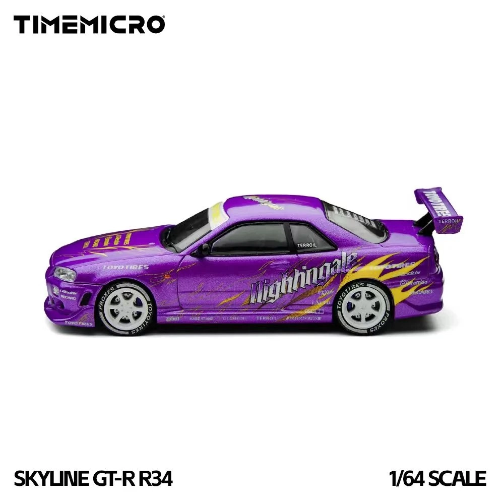 TimeMicro Nissan Skyline GT-R R34 ’’drifting Flames’’ Purple