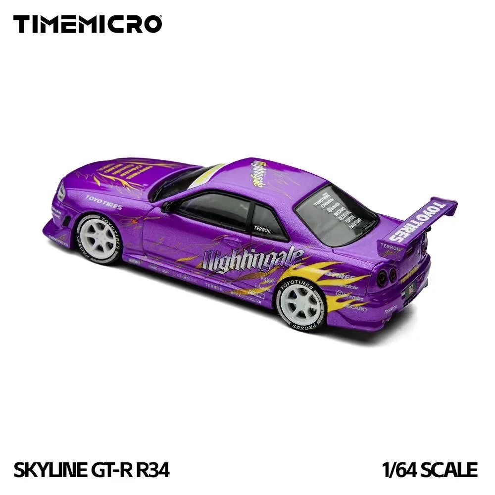 TimeMicro Nissan Skyline GT-R R34 ’’drifting Flames’’ Purple