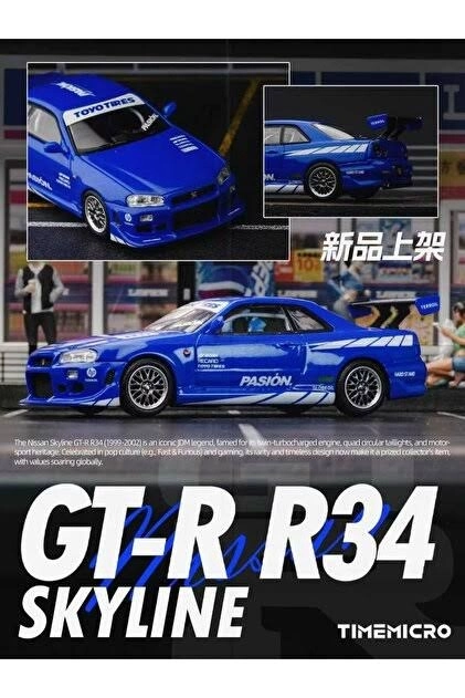 TimeMicro Nissan GT-R R34 Blue Livery