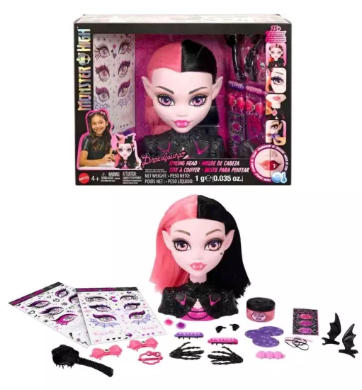 Monster High Draculaura Saç Tasarım Büstü Oyun Seti