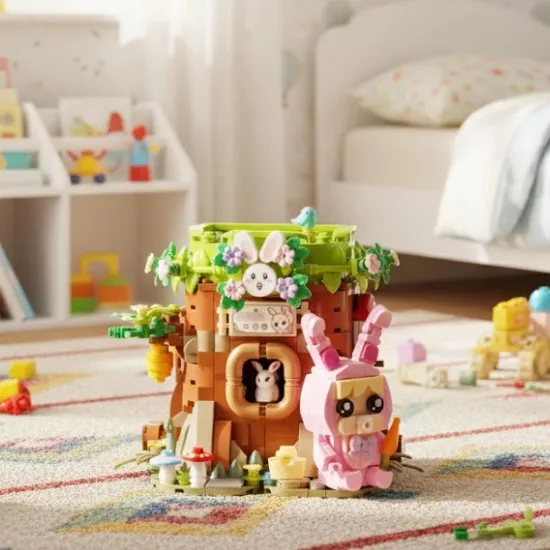LOZ Creative Serisi Pembe Sevimli Tavşan LZ1242 617 Parça Blok Oyuncak