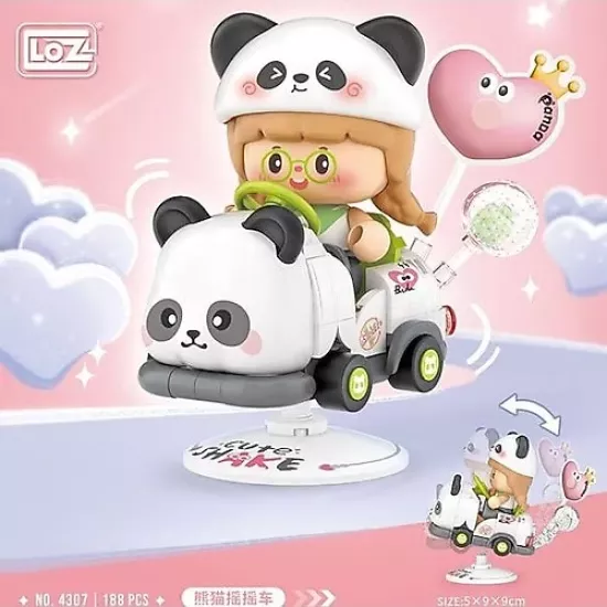 LOZ LZ-4307 LOZ Panda Sallanan Sürüş 188 Parça Block Oyuncak