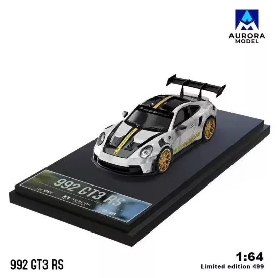 TimeMicro Aurora Model 1:64 Porsche 992 GT3 RS Altin & Beyaz