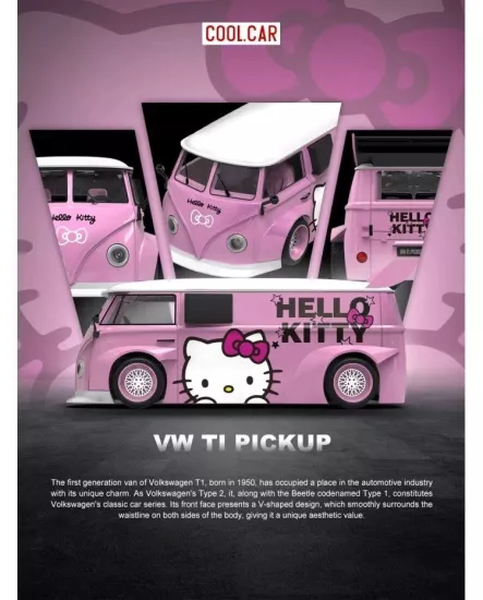 Cool Car Volkswagen T1 Pickup Light Pink Hello Kitty