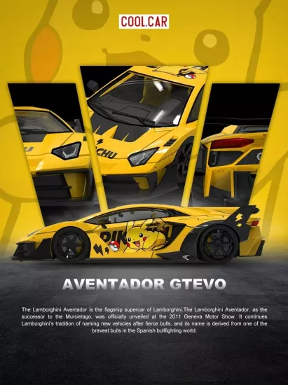 Cool Car Lamborghini GTEVO Pikachu Livery
